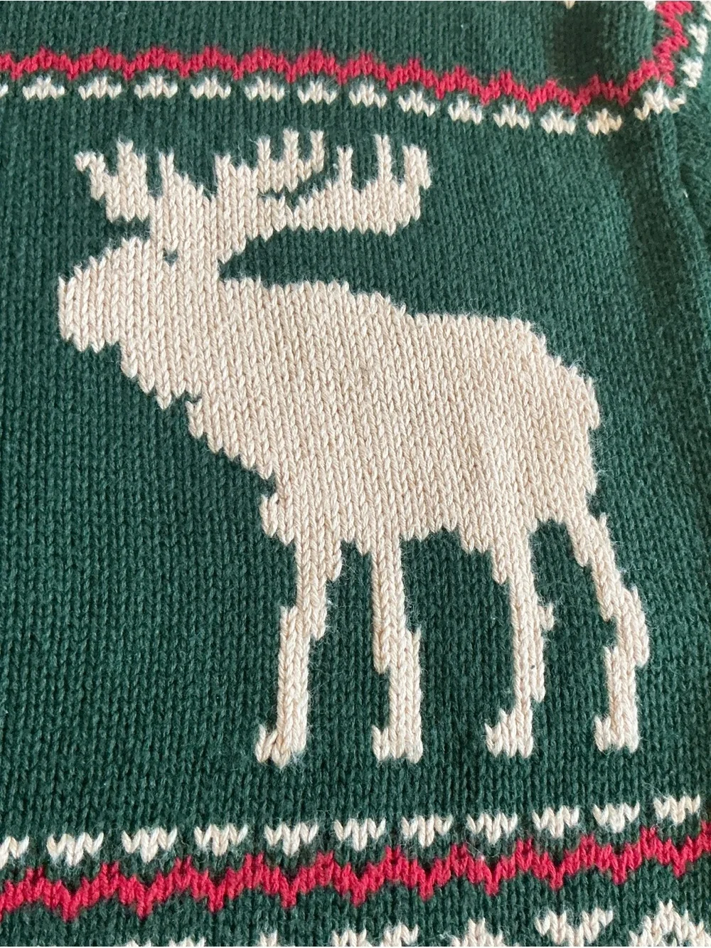 American Living Sweater Men's M Green Fair Isle Nordic Moose Lodge Ski Holiday